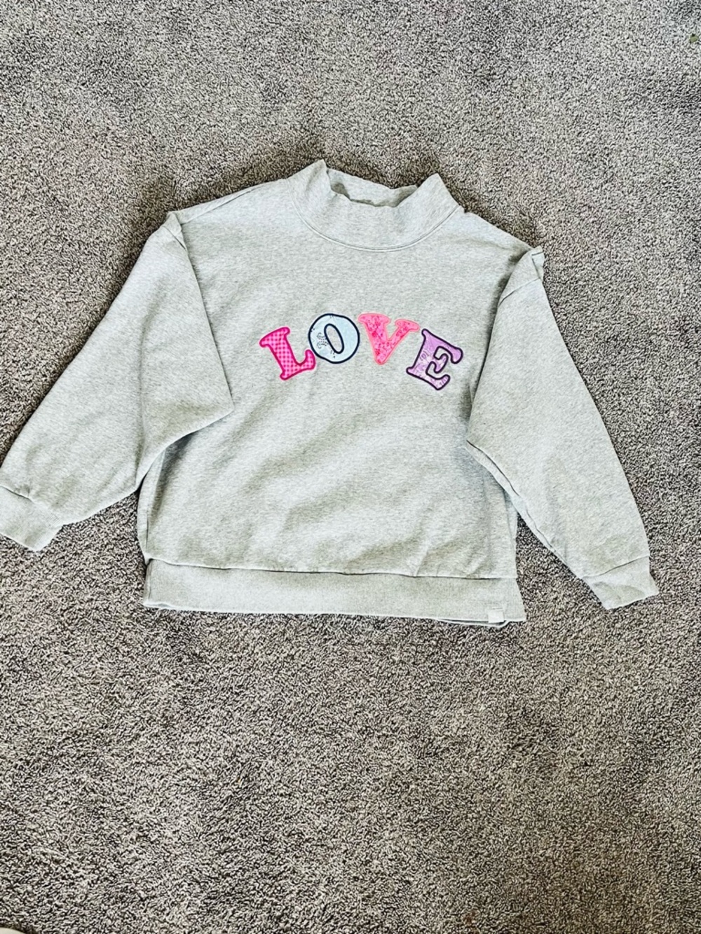 JoyLab Light Gray Crewneck Sweatshirt with Navy Tag